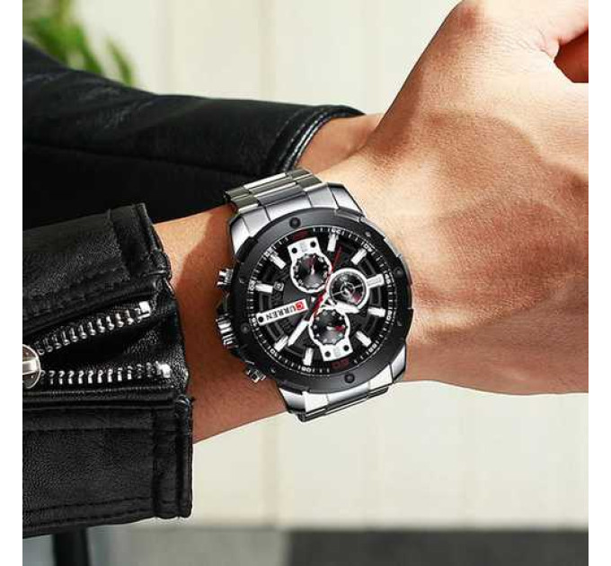 Curren 8336 Silver-Black