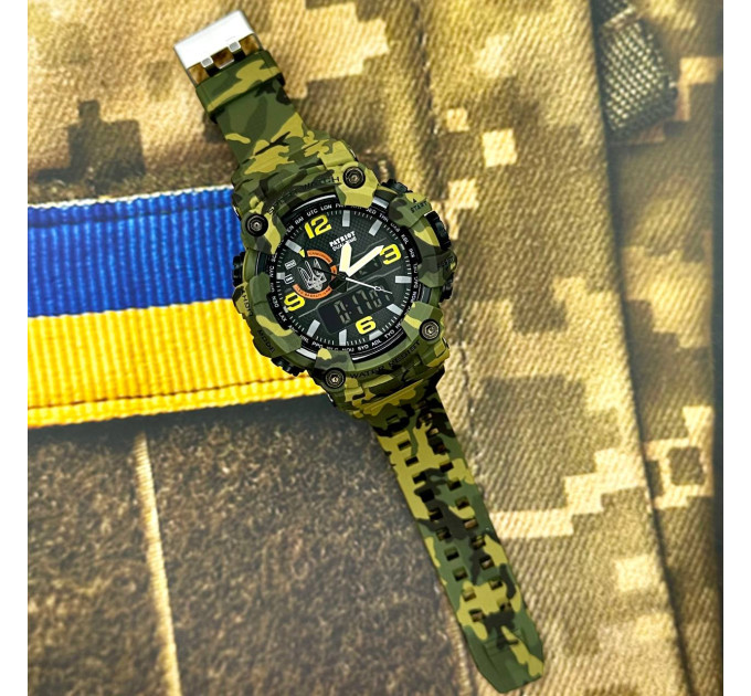 Patriot 002CMGRUASI Тризуб срібло Зелений камуфляж + Коробка.