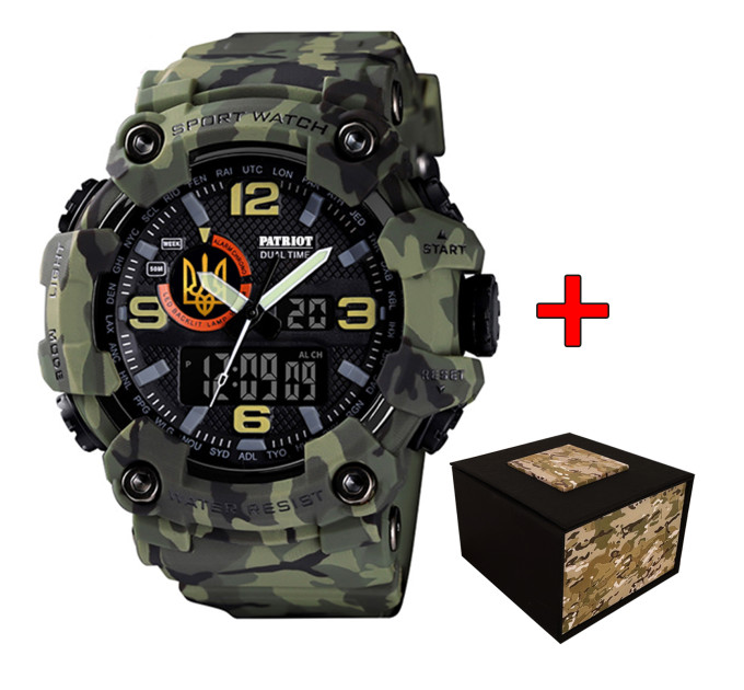 Patriot 002CMGRUAGD Тризуб золото Зелений камуфляж + Коробка.