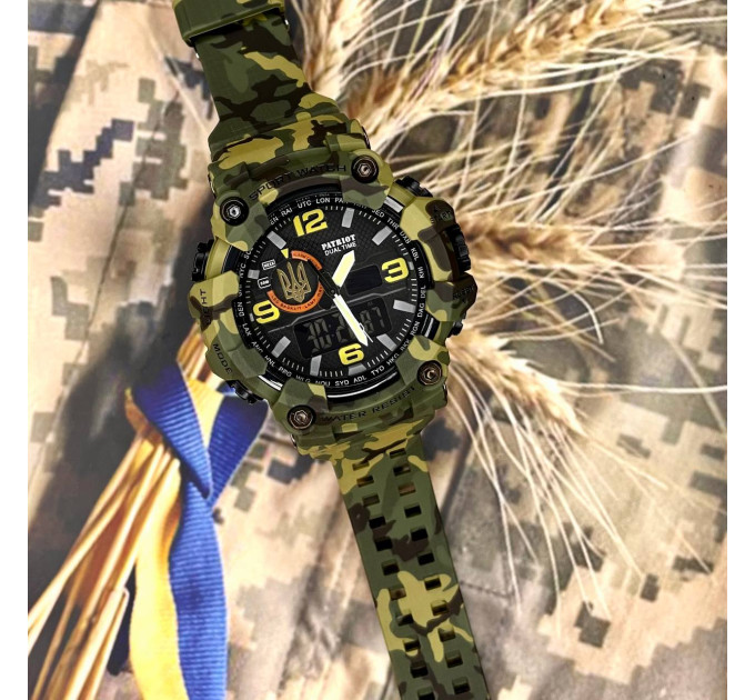 Patriot 002CMGRUAGD Тризуб золото Зелений камуфляж + Коробка.