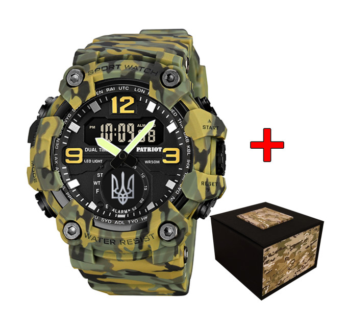 Patriot 003CMGRUASI Тризуб срібло Зелений камуфляж + Коробка.