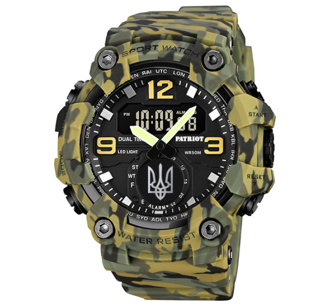 Patriot 003CMGRUASI Тризуб срібло Зелений камуфляж + Коробка.