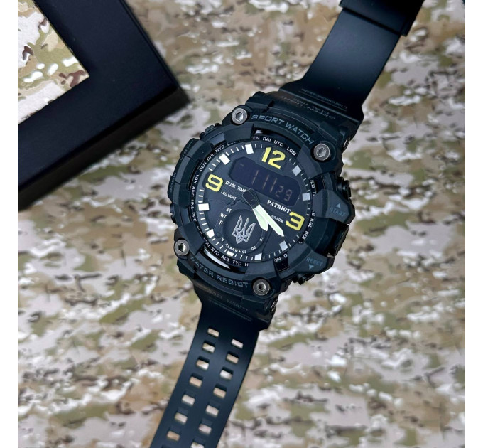 Patriot 003BKUASI Тризуб срібло Чорні + Коробка.
