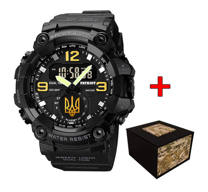 Patriot 003BKUAGD Тризуб золото Чорні + Коробка.