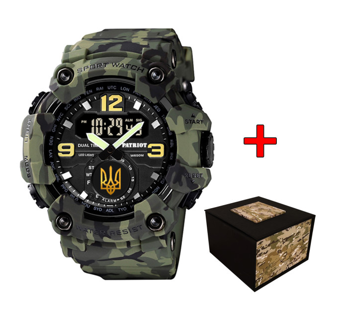 Patriot 004CMGRUAGD Тризуб золото Зелений камуфляж + Коробка.