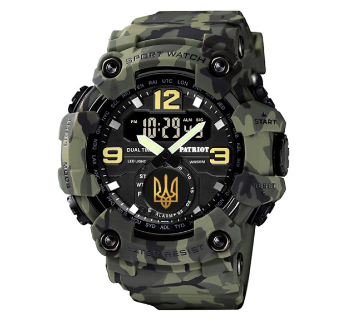 Patriot 004CMGRUAGD Тризуб золото Зелений камуфляж + Коробка.
