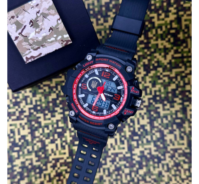 Patriot 012BKRDUAGD Тризуб золото Чорні з червоним + Коробка