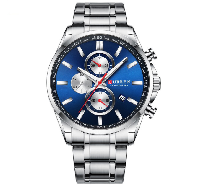 Curren 8368 Silver-Blue-Silver