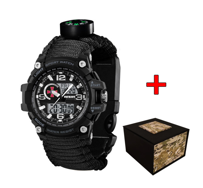 Patriot 012BKSU ЗСУ Чорні Паракордовий ремінець Black + Коробка