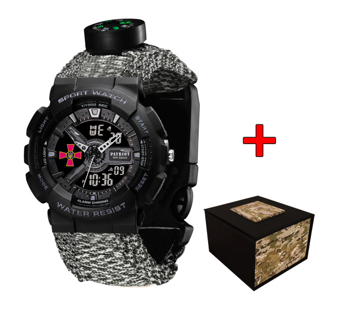 Patriot 005BKSU ЗСУ Чорні Паракордовий ремінець ACU + Коробка