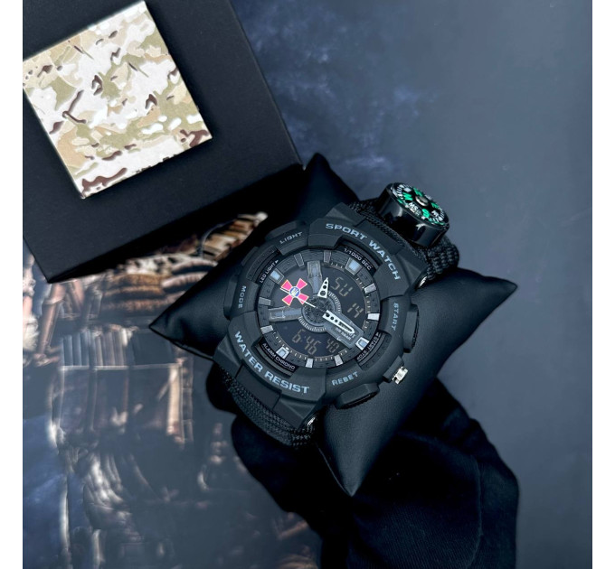 Patriot 005BKSU ЗСУ Чорні Паракордовий ремінець Black + Коробка.