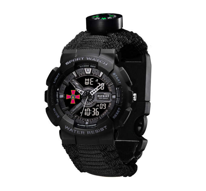 Patriot 005BKSU ЗСУ Чорні Паракордовий ремінець Black + Коробка.