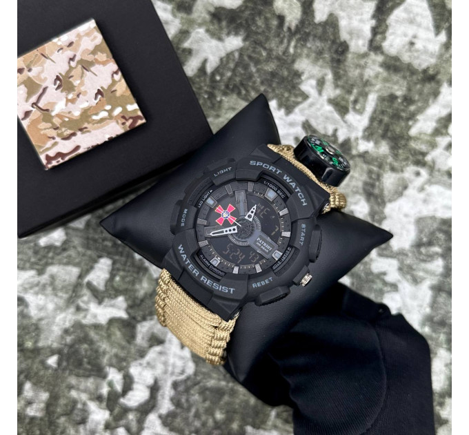 Patriot 005BKSU ЗСУ Чорні Паракордовий ремінець Khaki + Коробка