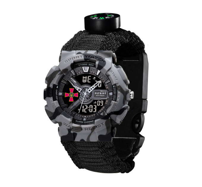 Patriot 005CMGYSU ЗСУ Сірий камуфляж Паракордовий ремінець Black + Коробка