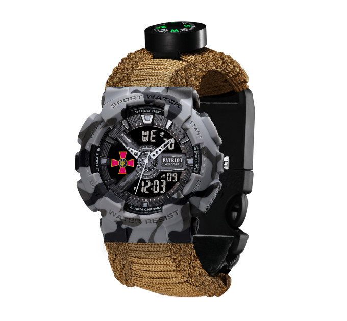 Patriot 005CMGYSU ЗСУ Сірий камуфляж Паракордовий ремінець Khaki + Коробка.