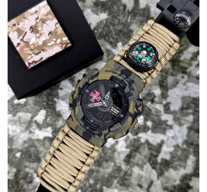 Patriot 005CMGRSU ЗСУ Зелений камуфляж Паракордовий ремінець Khaki + Коробка.