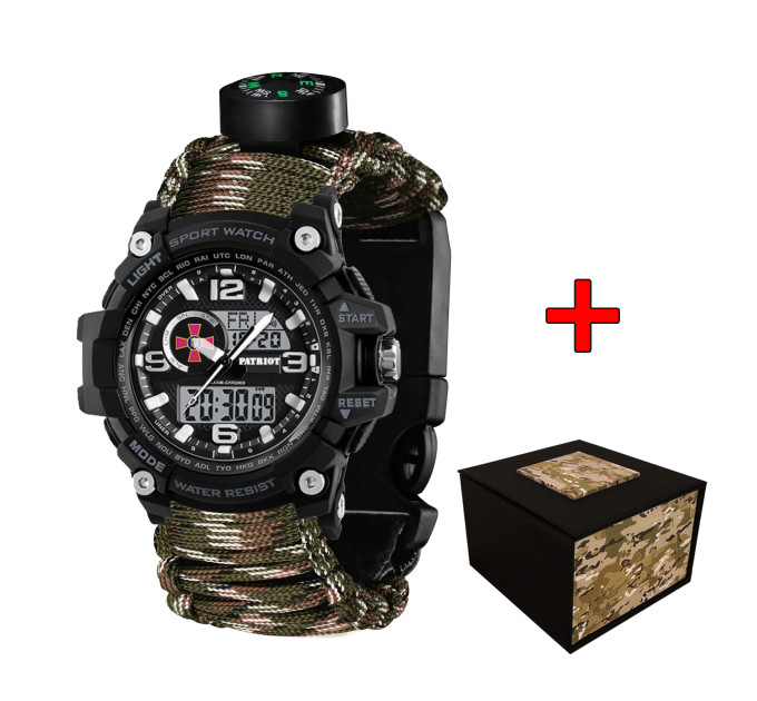 Patriot 012BKSU ЗСУ Чорні Паракордовий ремінець Camo Green + Коробка