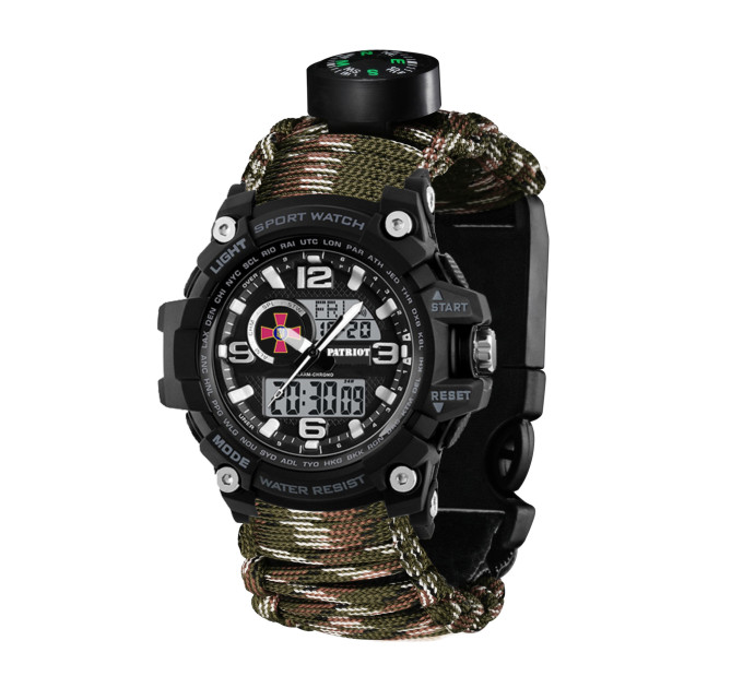 Patriot 012BKSU ЗСУ Чорні Паракордовий ремінець Camo Green + Коробка