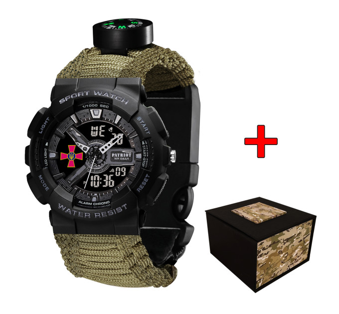 Patriot 005BKSU ЗСУ Чорні Паракордовий ремінець Army Green + Коробка