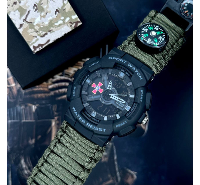 Patriot 005BKSU ЗСУ Чорні Паракордовий ремінець Army Green + Коробка