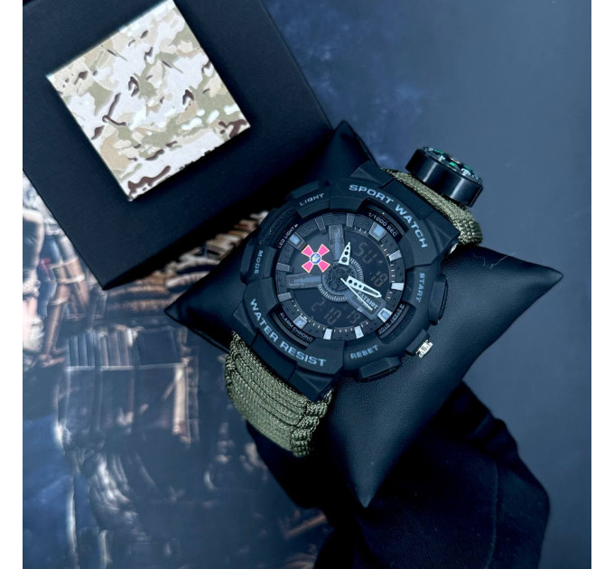 Patriot 005BKSU ЗСУ Чорні Паракордовий ремінець Army Green + Коробка