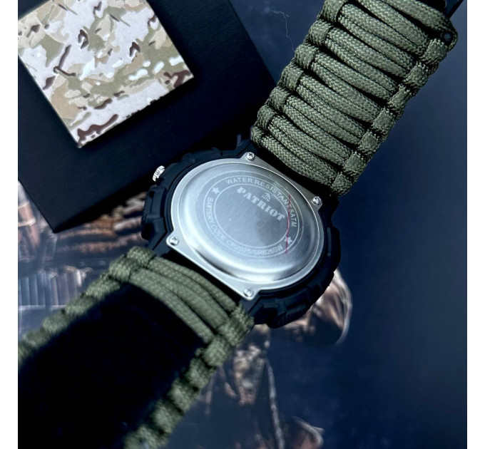 Patriot 005BKSU ЗСУ Чорні Паракордовий ремінець Army Green + Коробка
