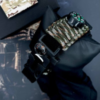 Patriot 005BKSU ЗСУ Чорні Паракордовий ремінець Camo Green+ Коробка.