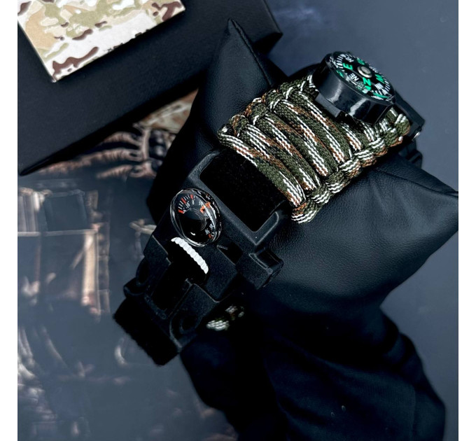 Patriot 005BKSU ЗСУ Чорні Паракордовий ремінець Camo Green+ Коробка.