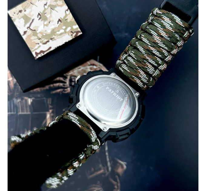 Patriot 005BKSU ЗСУ Чорні Паракордовий ремінець Camo Green+ Коробка.
