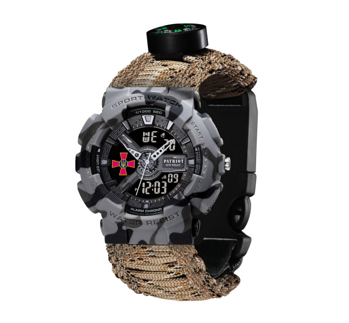 Patriot 005CMGYSU ЗСУ Сірий камуфляж Паракордовий ремінець Desert Camo + Коробка