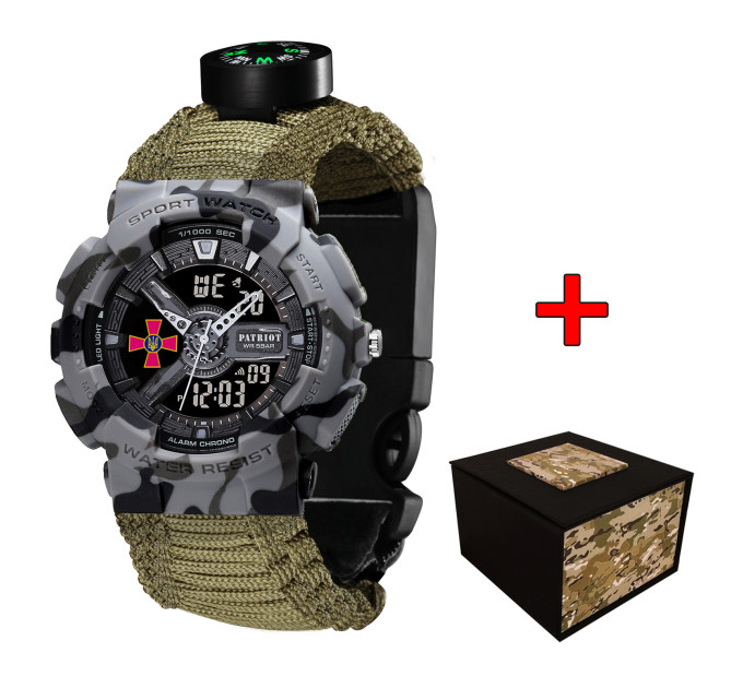Patriot 005CMGYSU ЗСУ Сірий камуфляж Паракордовий ремінець Army Green + Коробка