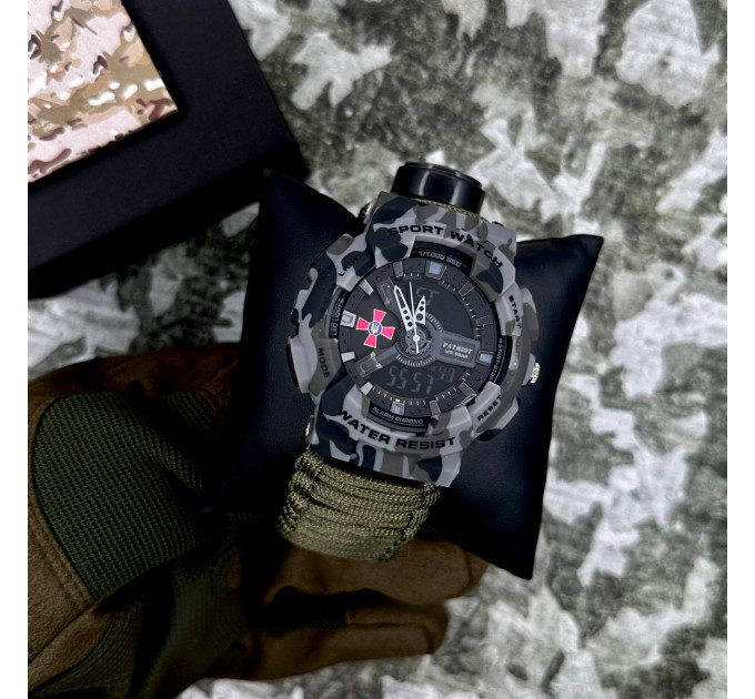 Patriot 005CMGYSU ЗСУ Сірий камуфляж Паракордовий ремінець Army Green + Коробка