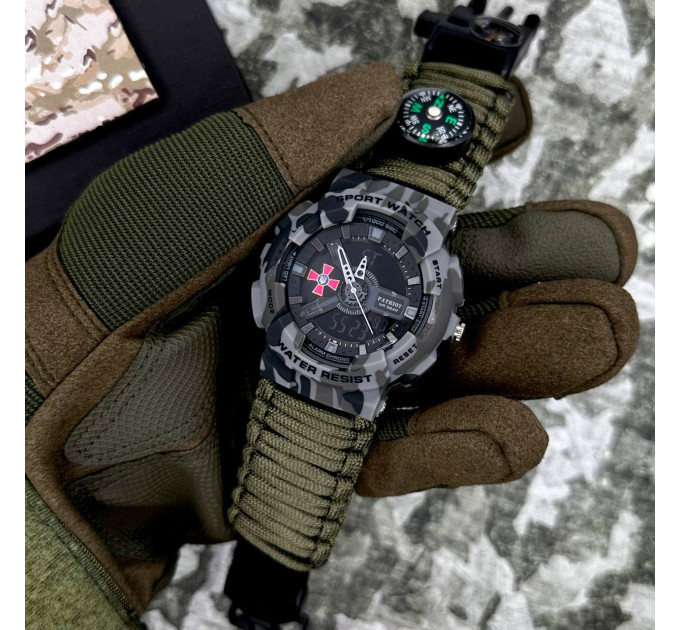 Patriot 005CMGYSU ЗСУ Сірий камуфляж Паракордовий ремінець Army Green + Коробка
