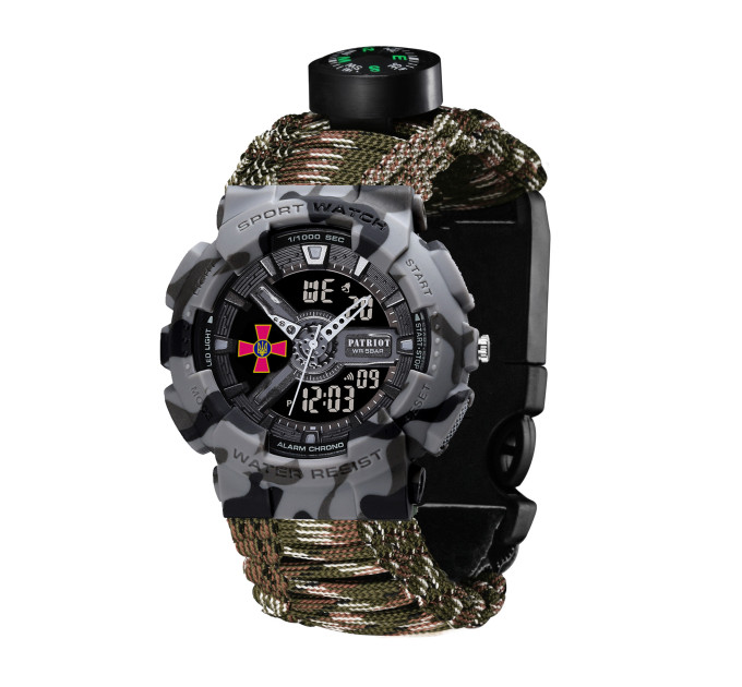 Patriot 005CMGYSU ЗСУ Сірий камуфляж Паракордовий ремінець Camo Green + Коробка.