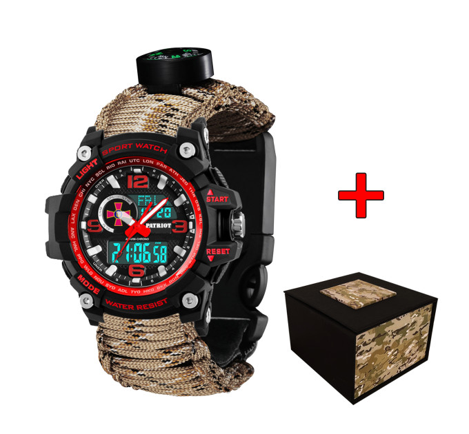 Patriot 012BKRDSU ЗСУ Чорні з червоним Паракордовий ремінець Desert Camo + Коробка