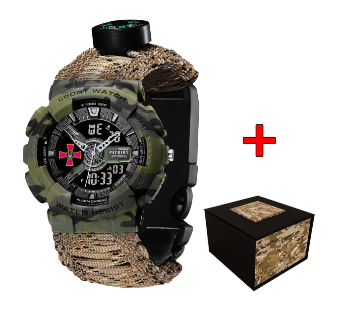 Patriot 005CMGRSU ЗСУ Зелений камуфляж Паракордовий ремінець Desert Camo + Коробка