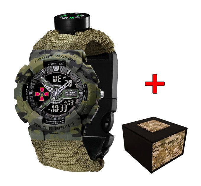 Patriot 005CMGRSU ЗСУ Зелений камуфляж Паракордовий ремінець Army Green + Коробка.