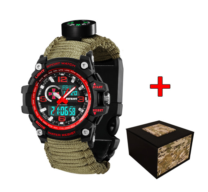 Patriot 012BKRDSU ЗСУ Чорні з червоним Паракордовий ремінець Army Green + Коробка