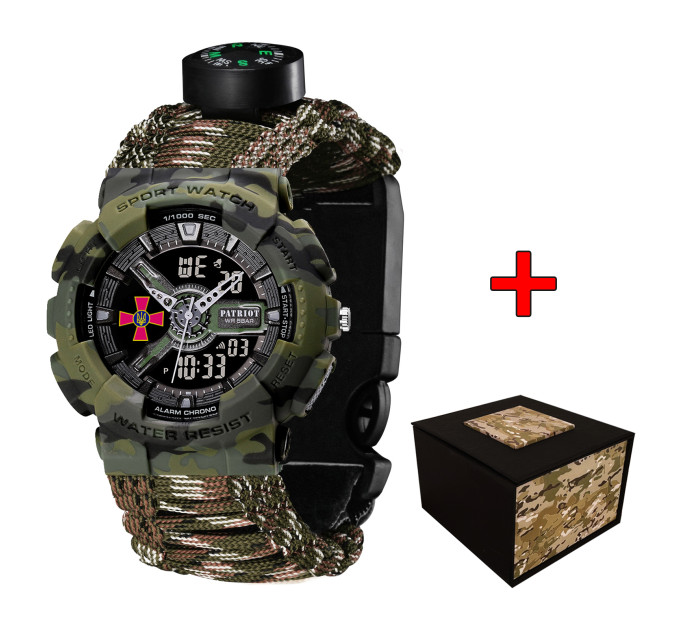 Patriot 005CMGRSU ЗСУ Зелений камуфляж Паракордовий ремінець Camo Green + Коробка.