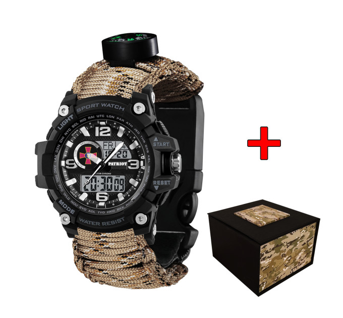 Patriot 012BKSU ЗСУ Чорні Паракордовий ремінець Desert Camo + Коробка