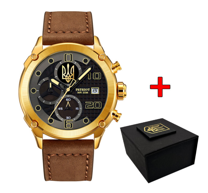 Patriot 016 Gold-Black-Brown Тризуб золото