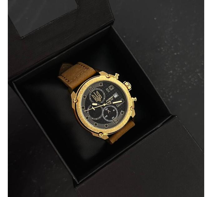 Patriot 016 Gold-Black-Brown Тризуб золото
