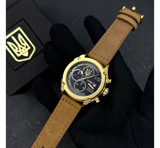 Patriot 016 Gold-Black-Brown Тризуб золото