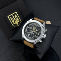 Patriot 016 Silver-Black-Brown Тризуб золото