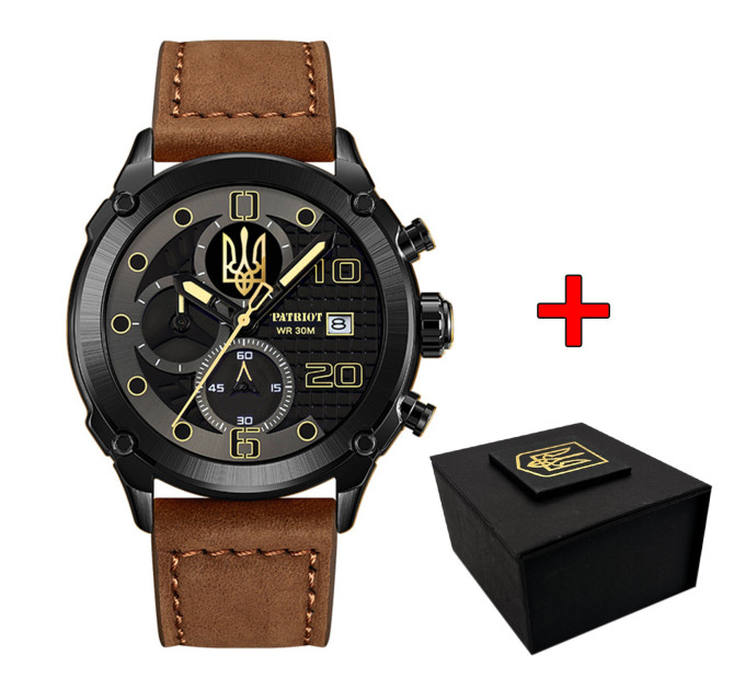 Patriot 016 Black-Brown Тризуб золото