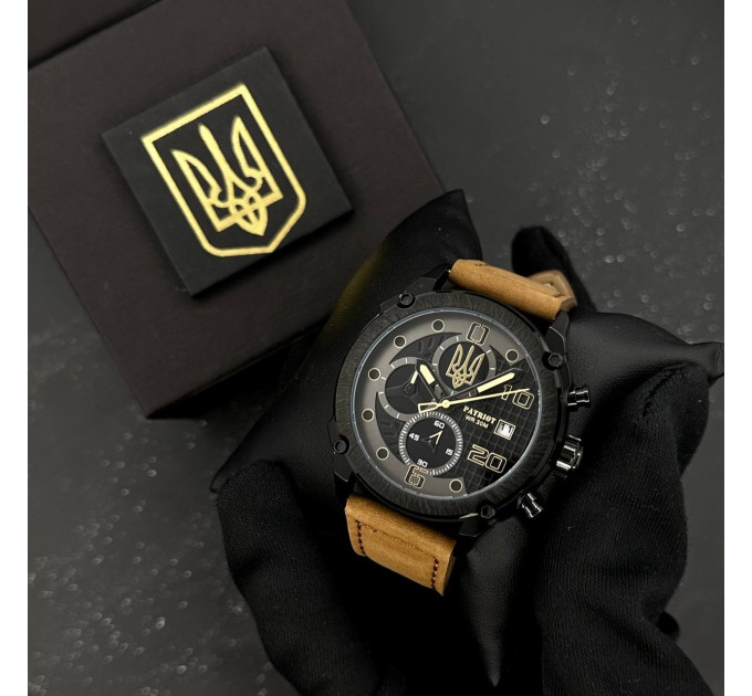 Patriot 016 Black-Brown Тризуб золото