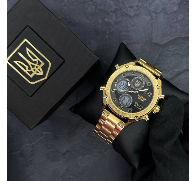 Patriot 017 Тризуб Золото Gold-Black-White Steel