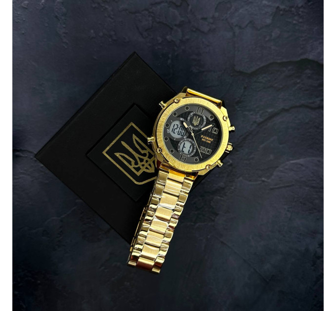 Patriot 017 Тризуб Золото Gold-Black-White Steel