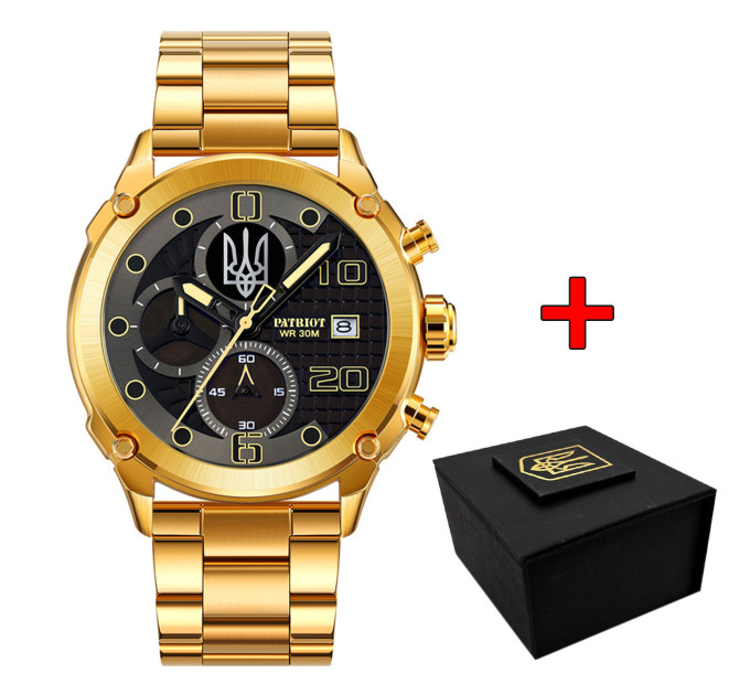 Patriot 016 Тризуб срібло Gold-Black Steel