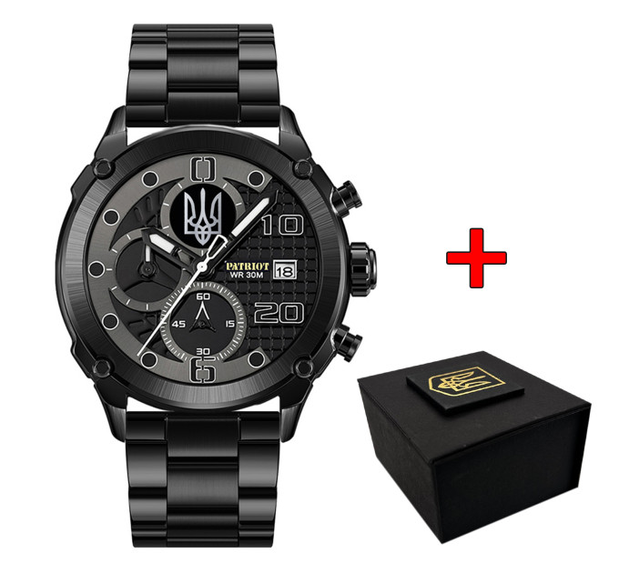 Patriot 016 Тризуб срібло Black-Black Steel
